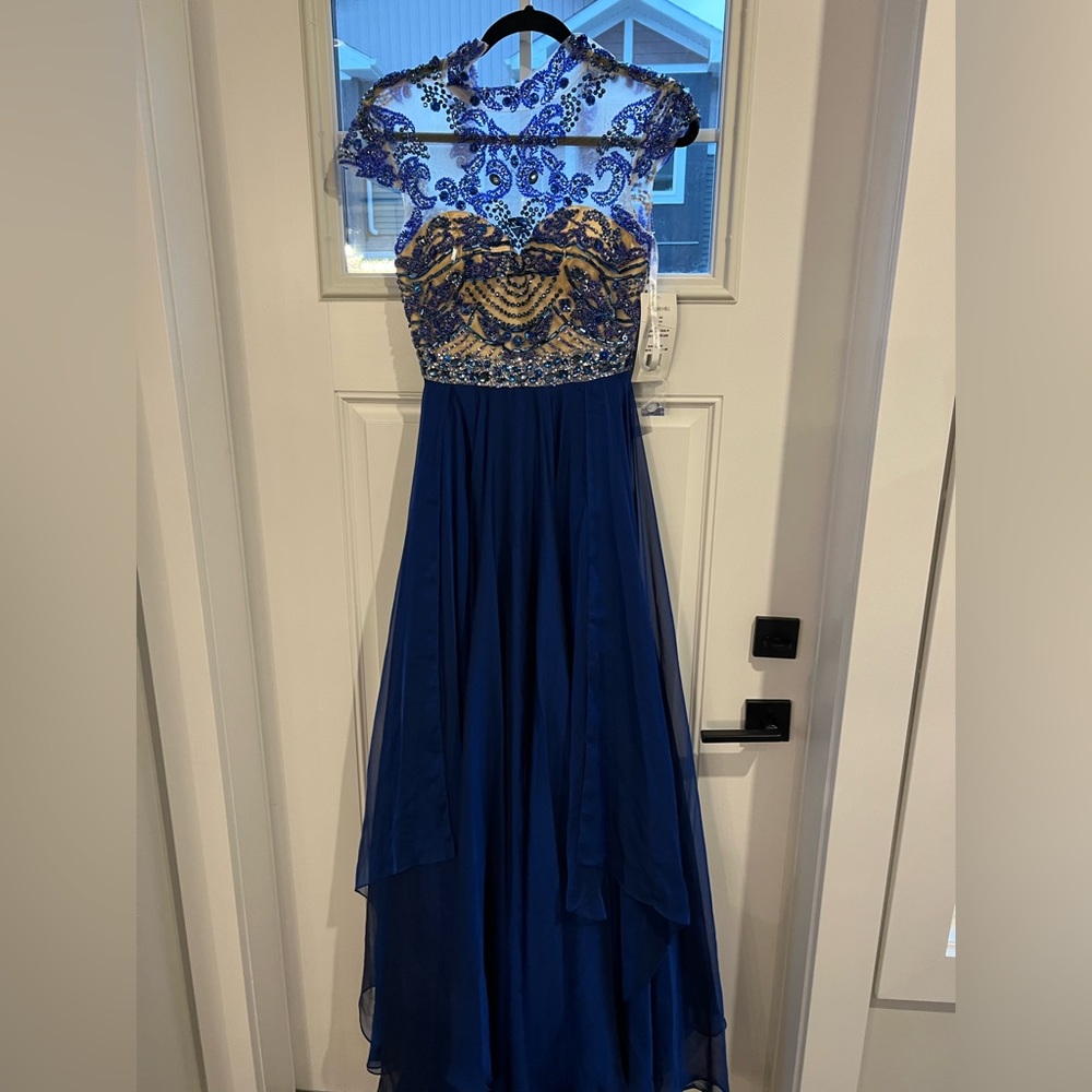 SHERRI HILL navy size 2 grad / formal dress